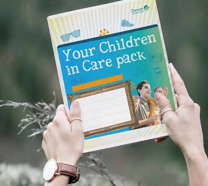 Children in care pack being held by young person