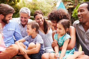 family sitting on the floor