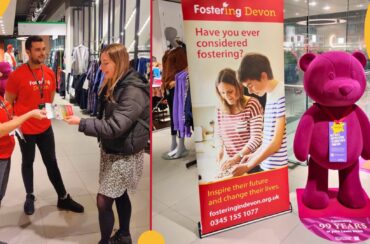 Fostering Devon stand inside John Lewis Exeter