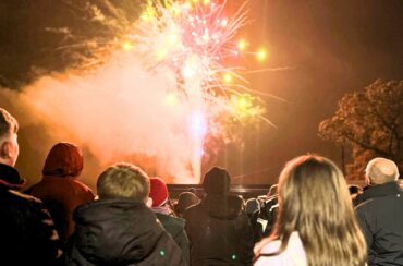 Mockingbird families at a firework display celebrating the first birthday